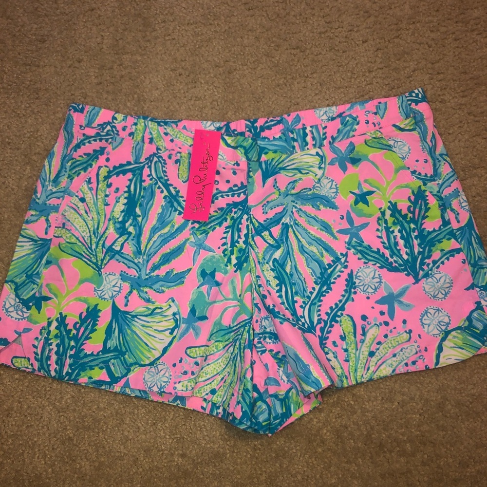 NWT Lilly Pulitzer Ocean View Shorts Pink Sz XL